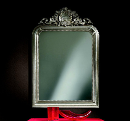 Classic r Design Mirror Wall mirror Baroque Rococo Luxury Furniture Wood Frame Silver