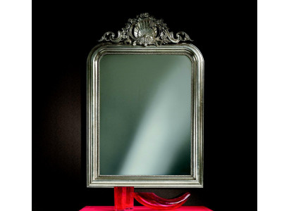 Classic r Design Mirror Wall mirror Baroque Rococo Luxury Furniture Wood Frame Silver
