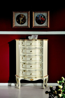 Italian Furniture Luxury Style Baroque White Wardrobe Chest of drawers Designer Furniture
