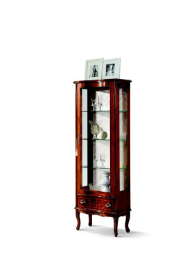 Luxury Wood Display case Brown Wardrobe Glass Doors Design Sideboard Italian Furniture