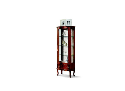 Luxury Wood Display case Brown Wardrobe Glass Doors Design Sideboard Italian Furniture
