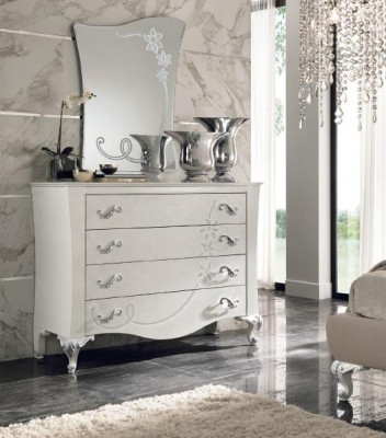 Set Chest of drawers with Mirror from Wood in a modern style for the Bedroom