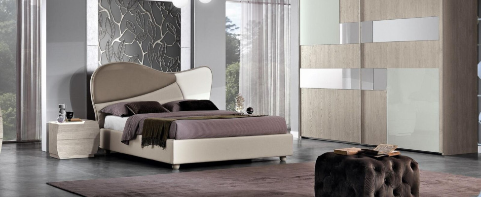 Furniture Modern Luxury Beds new Bed Textile 2x Bedside table 3 pcs. Bedroom set