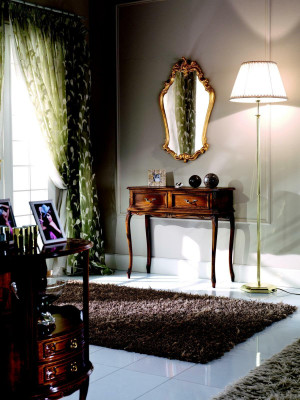 Luxury Wood Italian Furniture 2-piece Set Furniture Style Baroque Console table with mirror new