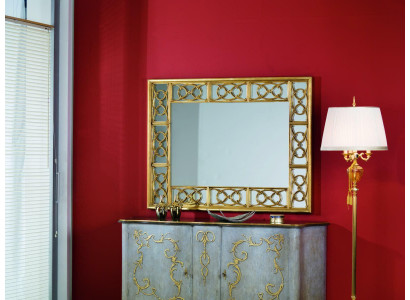 Classic r Designer Mirror Wall mirror Baroque Rococo 150x114cm Wood Frame