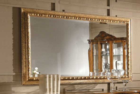 Gold Mirror Design luxury xxl Wall mirror Wood Frame Baroque style Italy new