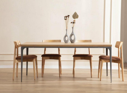 Dining room Set Wood Dining table Suite Table Sideboard Mirror 4x Chairs 7pcs.
