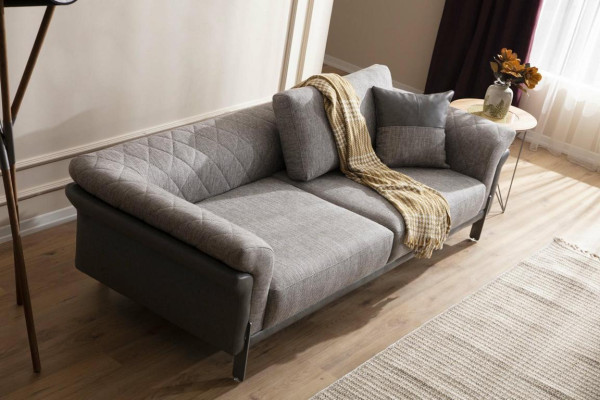 Sofa 3 Seater Gray Living room Classic Design Elegant Style 230cm