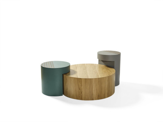 Side table Coffee tables Coffee table Round Tables Brown Luxury Table 3pcs