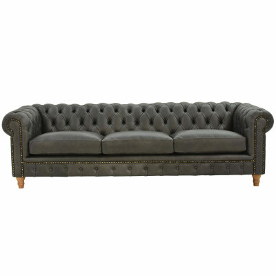 Design Leather Sofa Couch - Chesterfield Upholstery Three Seater 240cm new