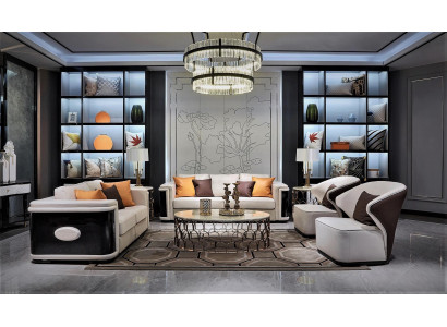 exclusive leather couch set 3+2 timeless elegance for your living room