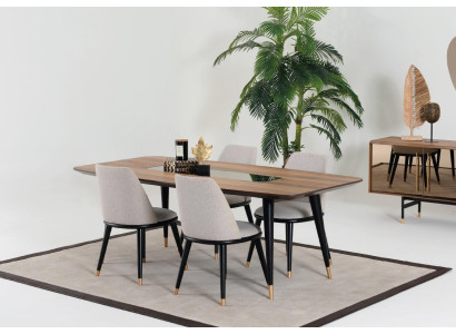 Dining table 4 x chairs Dining room set Dining set Wood Table 5 pieces. Group