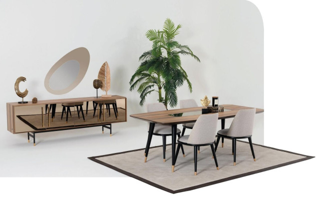 Designer Mega Comfort abler beige dining room chair in a modern style