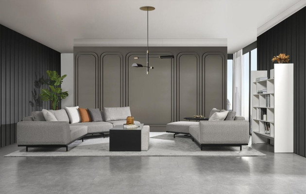 Corner sofa Sofa Couch Textile Living landscape Luxury Furniture U-shape Coffee table