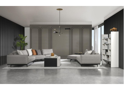 Corner sofa Sofa Couch Textile Living landscape Luxury Furniture U-shape Coffee table