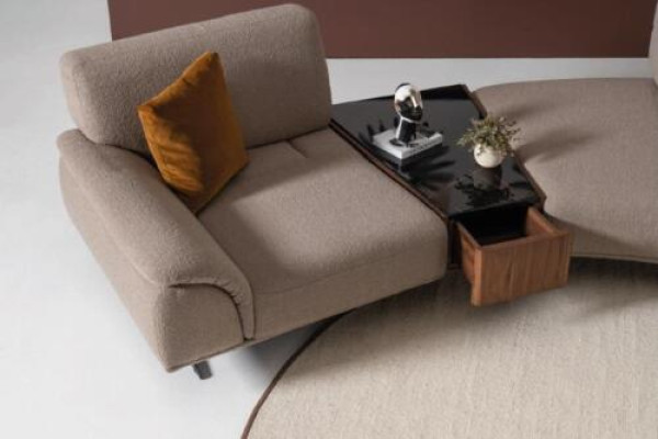Living room Design Sofa 5 Seat Textile Couch Upholstery Sofas new brown