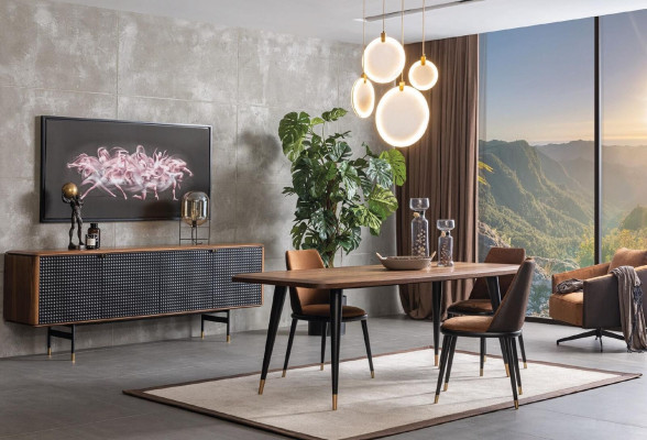 Group Essganitur Dining table 4x Chairs Sideboard Furniture Es Dining room