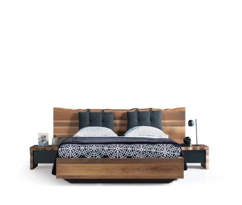 Bedroom Suite Bed 2x Bedside table Set Furniture new 3pcs. new brown