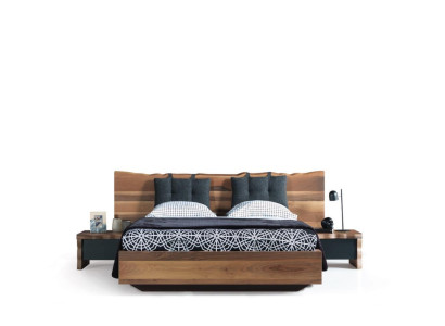 Bedroom Suite Bed 2x Bedside table Set Furniture new 3pcs. new brown
