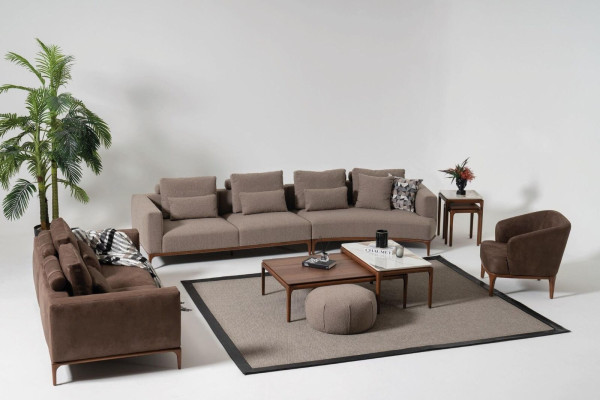Living room 2x Coffee table Table Luxury Design Furniture Brown Tables 2pcs.