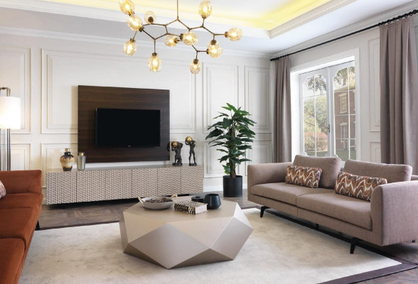 Living room Coffee table Table Design Furniture Luxury Furnishings Sofa beige
