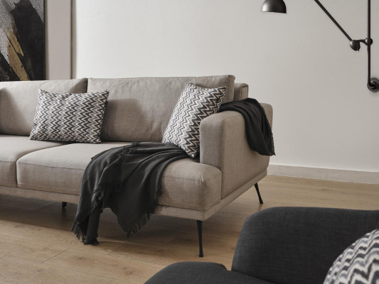 Complete e Couch Set Sofa Set 431 Seater Gray Fabric Modern Set