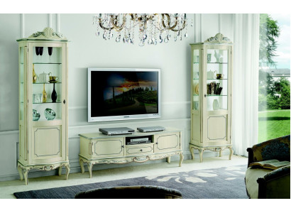 Luxury wall unit 3-piece TV cabinet 2x display case design Italian furniture living room baroque style