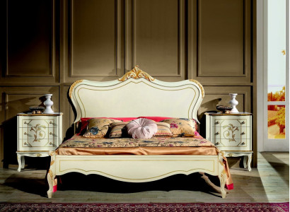 Design Luxury Bed Classic s Bed frame Wood Style Baroque Italian Furniture