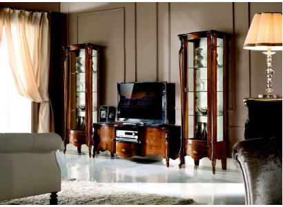 Luxury wall unit 3-piece TV cabinet with 2x display case design Italian furniture baroque style new