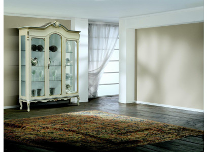 Design Italian Luxury Wood Furniture Baroque Wardrobe Display case White Living room xxl new