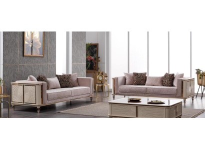 Sofa Couch Upholstery Furniture Designer Couches 3+3 Seater Textile Big Sofas