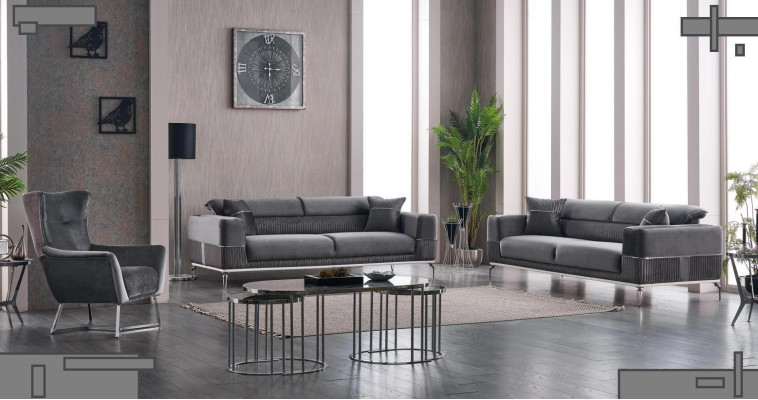 Luxury Sofa set 331 Seater Living room Set Gray Sofa Textile Furniture new