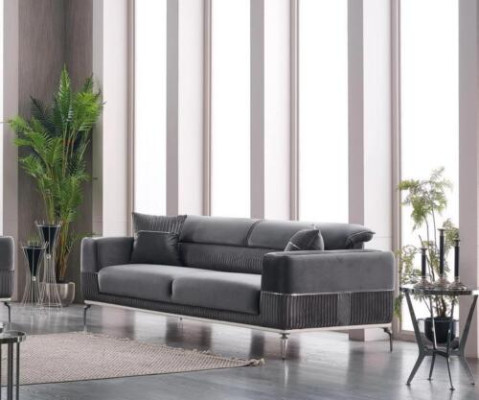 Luxury Sofa set 331 Seater Living room Set Gray Sofa Textile Furniture new