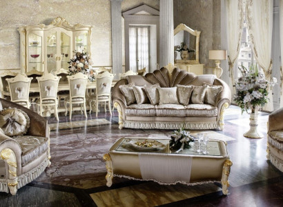 Classic Designer Couch Upholstery Sofa Suite 3+1+1Seater Couches Sofas Textile