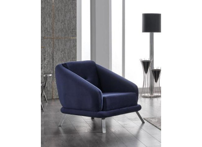 Armchair Luxury Living room Modern Design Textile Furniture Luxury Seat Blue