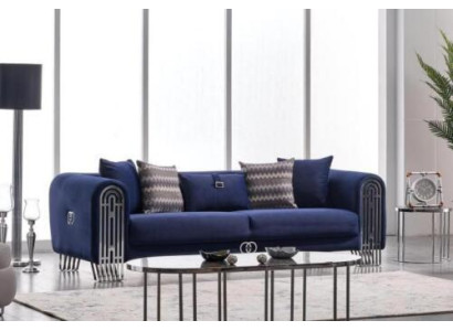 Living room Sofa 3 Seater Modern Design Upholstery Textile Furniture Luxury Sofa