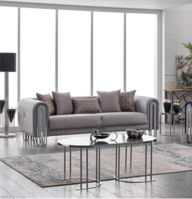 Sofa Luxury Textile Living room Three Seater 3 Seat Furniture Couch 240cm Fabric