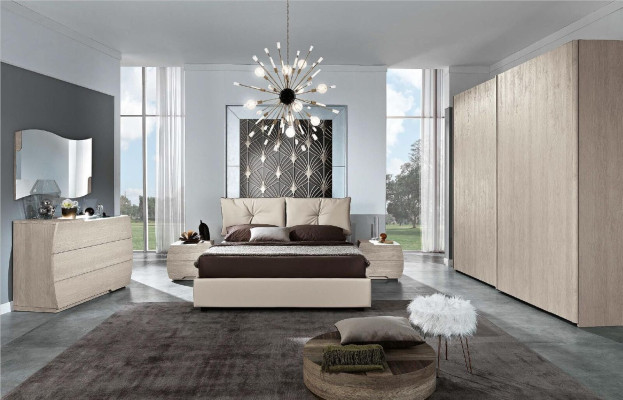 Luxury set 6 pieces. Bedroom Bed Bedside table Chest of drawers Mirror Wardrobe new