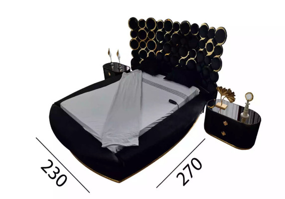 Designer bed luxury textile beds Bedroom Double bed 200x200cm bed frame