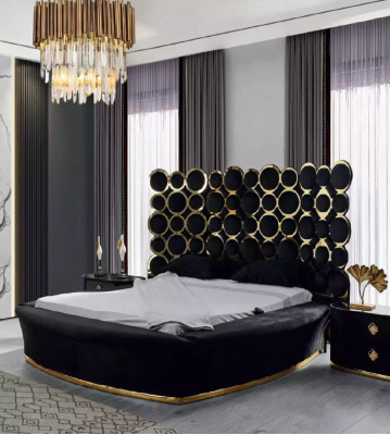 Designer bed luxury textile beds Bedroom Double bed 200x200cm bed frame
