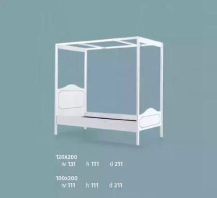 Childrens room Bedroom Complete room Youth room Four poster bed White
