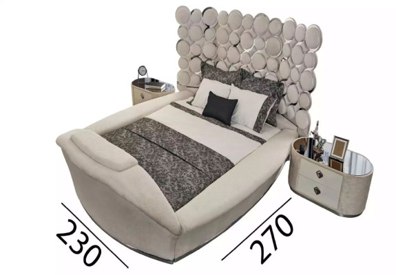 Designer bed luxury textile beds Bedroom Double bed 200x200cm bed frame
