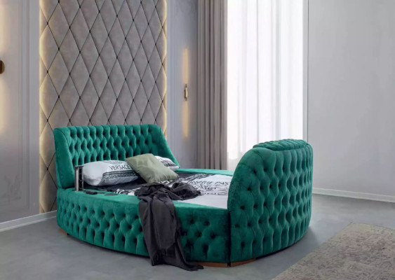 Chesterfield Bed Furniture Double Beds Green Round Beds Luxury Hotel with Lift