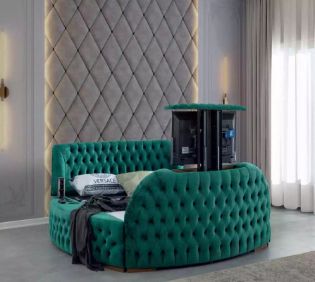 Chesterfield Bed Furniture Double Beds Green Round Beds Luxury Hotel with Lift
