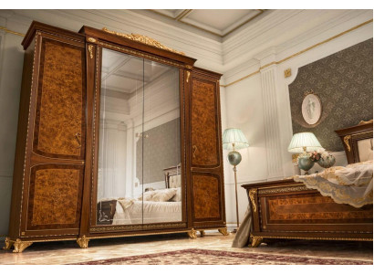 Wardrobe Wooden Cabinet Wardrobe Solid Bedroom Furniture Italy Real wood