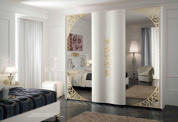 Wardrobe Bedroom Wood Wardrobe Style Wood Cabinets Modern Mirror XXL