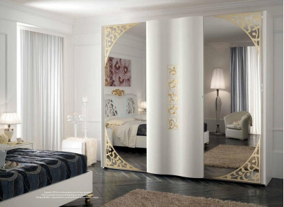 Wardrobe Bedroom Wood Wardrobe Style Wood Cabinets Modern Mirror XXL
