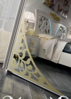 Wardrobe Bedroom Wood Wardrobe Style Wood Cabinets Modern Mirror XXL