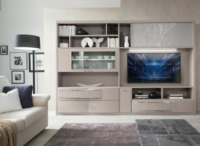 Wall Wardrobe Sideboard Wall unit TV Chest of drawers Wood Design Modern Beige
