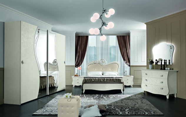 Design Furniture Classic Luxury Beds new Bed 2x Bedside table Bedroom Set 3pcs